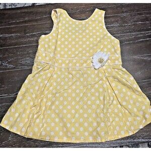 Gymboree Girls Yellow & White Daisy Dot Pleated Tank  Size 10